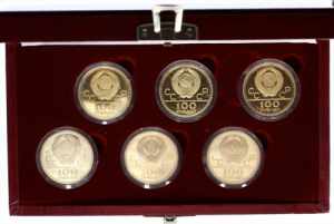 Russia - USSR Set of 6 Gold Coins of 100 ... 
