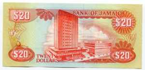 Jamaica 20 Dollars 1991 