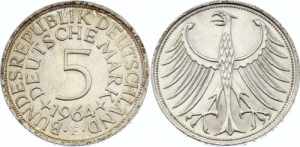 Germany FRG 5 Mark 1964 F
