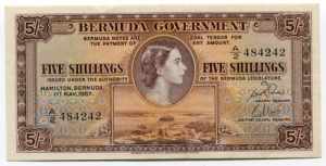Bermuda 5 Shillings 1957 