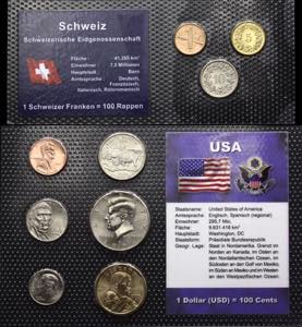 World Lot of 6 Coins Sets 