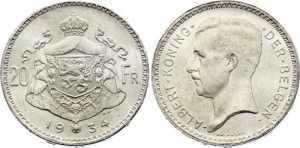 Belgium 20 Francs 1934 