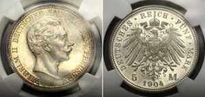 Germany - Empire Prussia 5 Mark 1904 A PROBE ... 