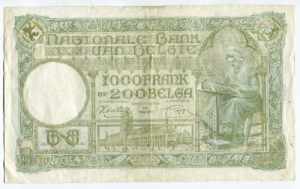 Belgium 1000 Francs - 200 Belgas 1943 