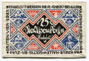 Germany Bielefeld 25 Mark 1921 Stoffgeld