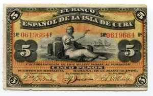 Cuba 5 Pesos 1896 