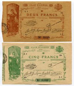 France Set of 4 Notes: 50 Centimes - 1 Franc ... 
