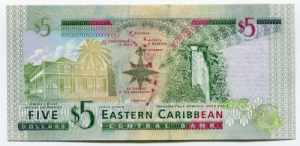 East Caribbean States 5 Dollars 2008 