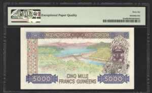 Guinea 5000 Francs 1985 PMG 66