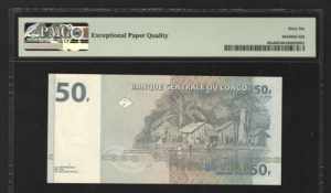 Congo 50 Francs 1997 Early Issue Rare PMG 66