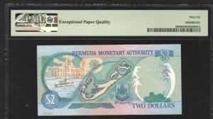 Bermuda 2 Dollars 2007 PMG 66 Very Rare Date