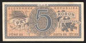 Slovakia 5 Korun 1945 Not Speimen Rare