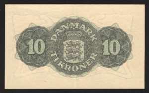 Denmark 10 Kroner 1945 