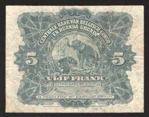 Belgian Congo 5 Francs 1953 