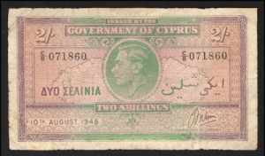 Cyprus 2 Shillings 1945 ... 