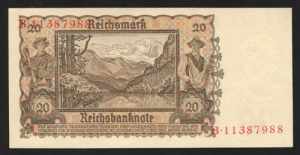 Germany - Third Reich 20 Reichsmark 1939 
