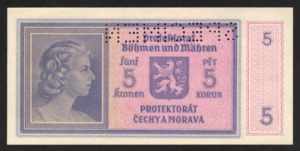 Bohemia & Moravia 5 Korun 1940 