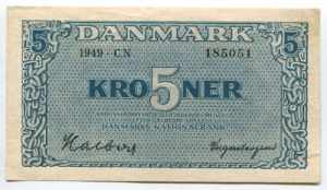 Denmark 5 Kroner 1949 