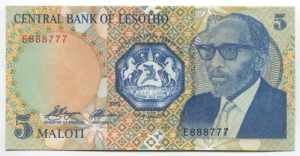 Lesotho 5 Maloti 1989 ... 
