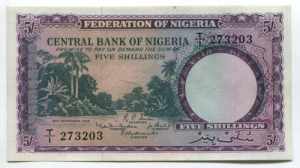 Nigeria 5 Shillings 1958 ... 