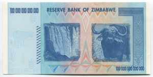 Zimbabwe 100 Trillion Dollars 2008 