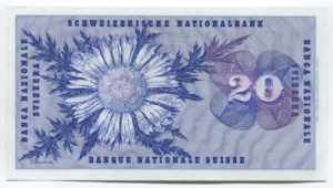 Switzerland 20 Franken 1973 