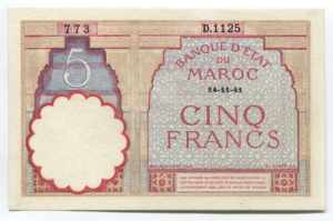 Morocco 5 Francs 1941 ... 