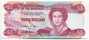 Bahamas 3 Dollars 1984 