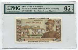 Saint Pierre and Miquelon 20 Francs 1950 ... 