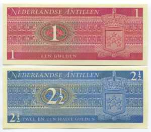 Netherlands Antilles 1 & 2 1/2 Gulden 1970 