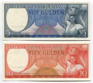 Suriname 5 & 10 Gulden ... 