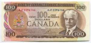 Canada 100 Dollars 1975 