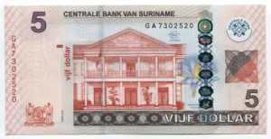 Suriname 5 Dollars 2012 