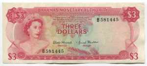 Bahamas 3 Dollars 1968 