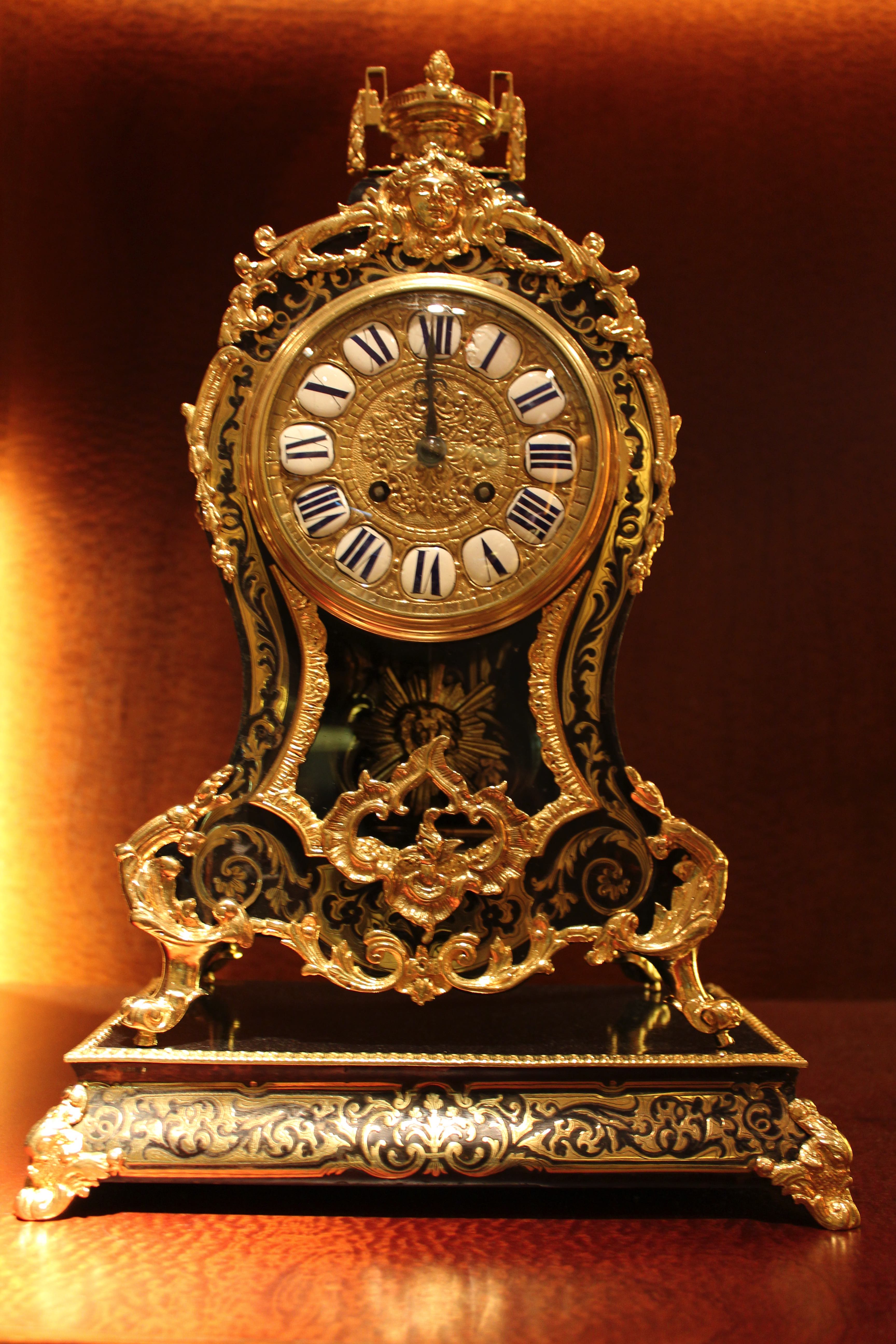 French Boulle Style Small Clock on the stand