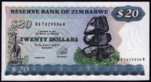 Zimbabwe 20 Dollars 1994