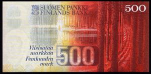 Finland 500 Markkaa 1986 (1991) Litt. A