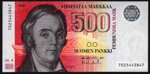 Finland 500 Markkaa 1986 ... 
