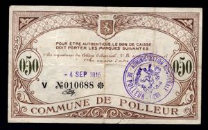 Belgium 50 Centimes 1915 Commune De Polleur