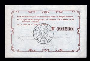 Belgium 1 Franc 1914 Commune De Verviers