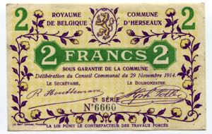 Belgium 2 Francs 1914 ... 