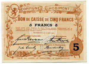Belgium 5 Francs 1915 ... 