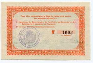 Belgium 20 Francs 1914 Commune De Pepinster