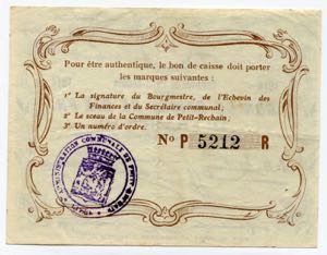 Belgium 10 Francs 1914 Commune De ... 