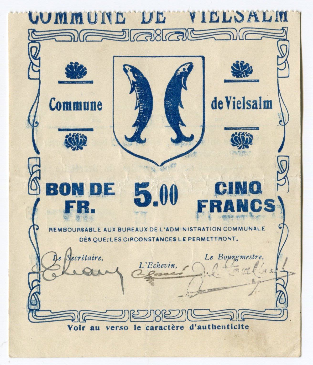Belgium 5 Francs 1914 ... 