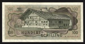 Austria 100 Schilling 1969 2nd Issue