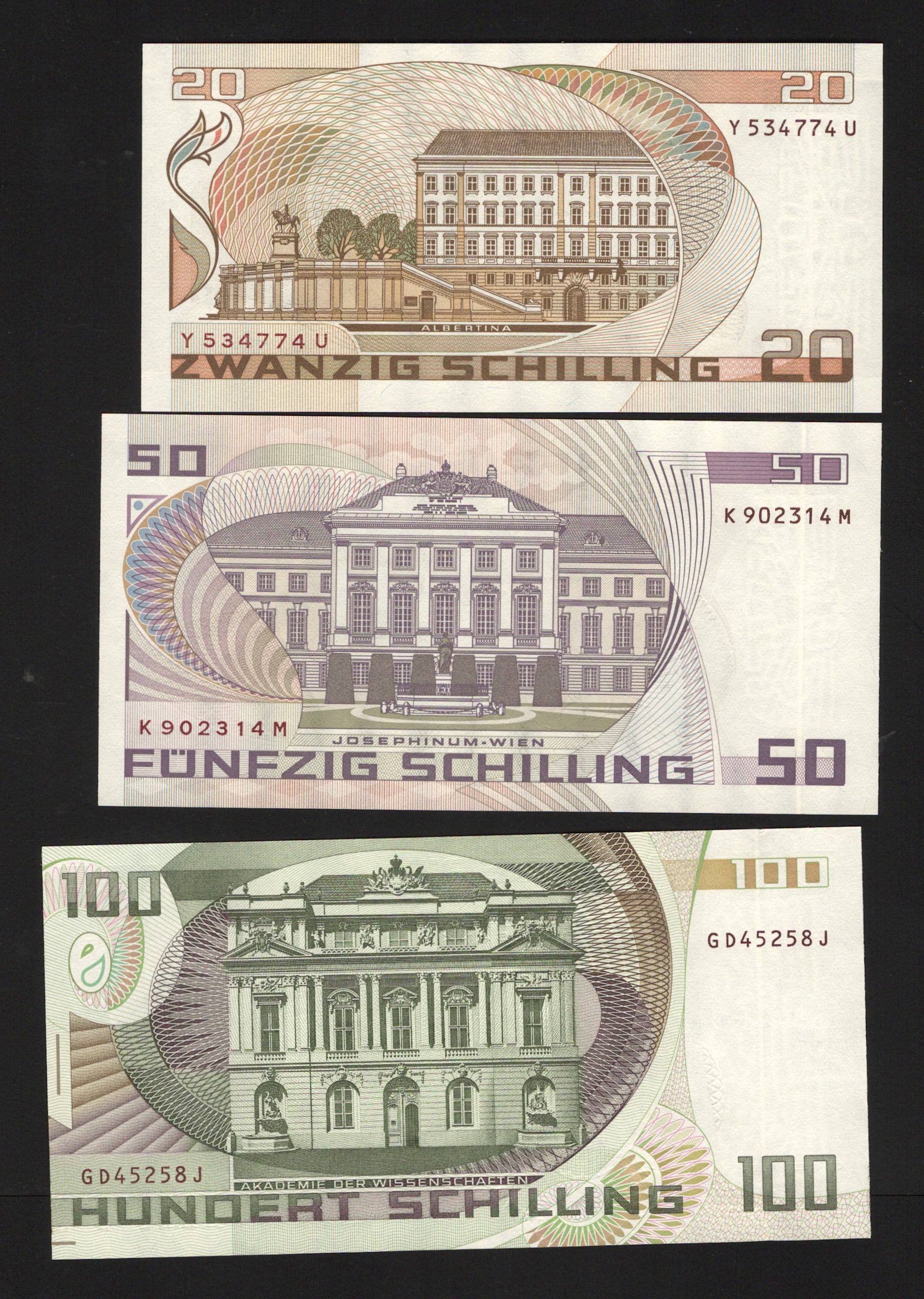 Austria 20-50-100 Schilling 1984 -1986