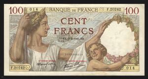 France 100 Francs 1941