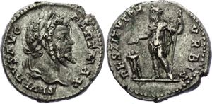 Roman Empire Denarius 200 - 201 AD