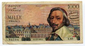 France 1000 Francs 1954
